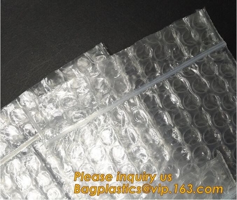 Reclosable Reusable Packing Bubblemetallic glossy holographic cosmetic packing Zip lockkk bubble pouch slider zipper bubble