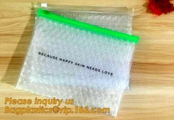 Cosmetic Slider Zip lockkk Bubble Bags Bubble Slide Pouch,Zip lockkk esd bubble bag bubble packaging wrap cosmetic pouch slide