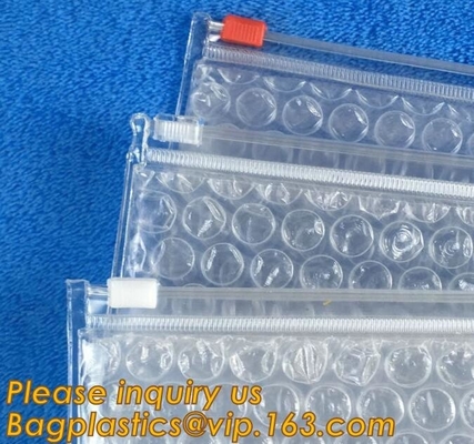 Cosmetic Slider Zip lockkk Bubble Bags Bubble Slide Pouch,Zip lockkk esd bubble bag bubble packaging wrap cosmetic pouch slide