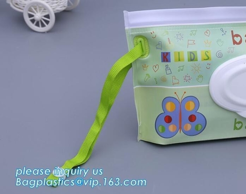 eco biodegradable Reusable CMYK UV Printed Zip Top Travel Plastic EVA Baby Tissue Wet Wipes Bag, EVA Wet Tissue Bags