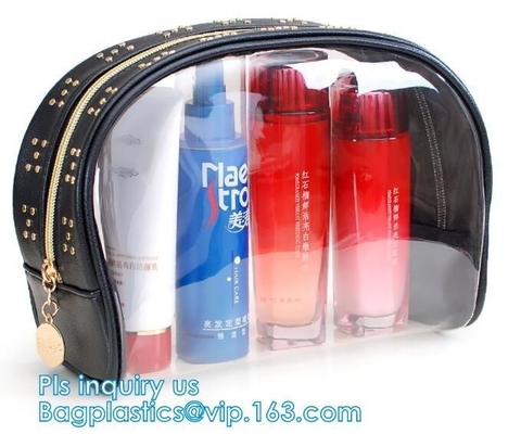 PVC Travel Cosmetic Make Up Toiletry Zipper Bag, Waterproof Men Women Travel PVC Cosmetic Pouch Make Up Kit Organizer Ma