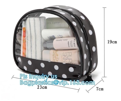 PVC Travel Cosmetic Make Up Toiletry Zipper Bag, Waterproof Men Women Travel PVC Cosmetic Pouch Make Up Kit Organizer Ma