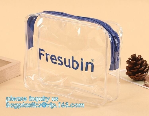 Soft PVC EVA Clear Plastic Vinyl Cosmetic Packaging Bag with Zipper, makeup pouch transparent PVC clear cosmetic bags