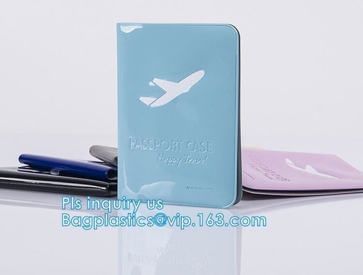 shinny promotion PVC Passport cover or Passport Case, PU and PVC grid card holder with zipper passport cover, Passport C