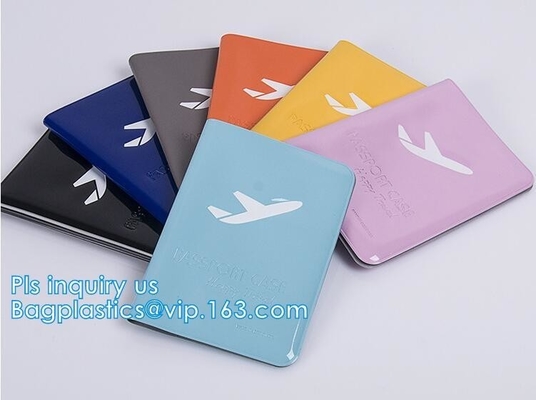 shinny promotion PVC Passport cover or Passport Case, PU and PVC grid card holder with zipper passport cover, Passport C