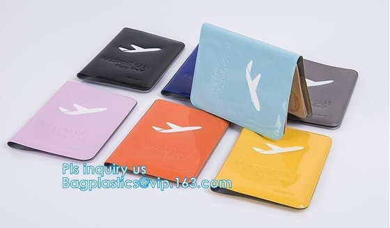 shinny promotion PVC Passport cover or Passport Case, PU and PVC grid card holder with zipper passport cover, Passport C