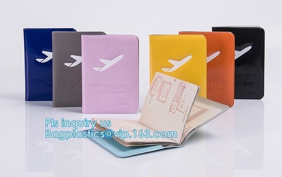 shinny promotion PVC Passport cover or Passport Case, PU and PVC grid card holder with zipper passport cover, Passport C