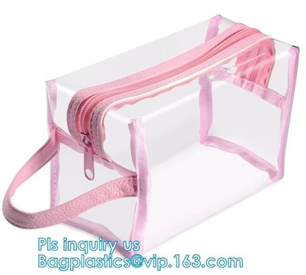 cosmetic bag and transparent mesh makeup bag for costmetic bag, handle pvc toiletry bag cosmetic bag, Makeup Pouch, bag