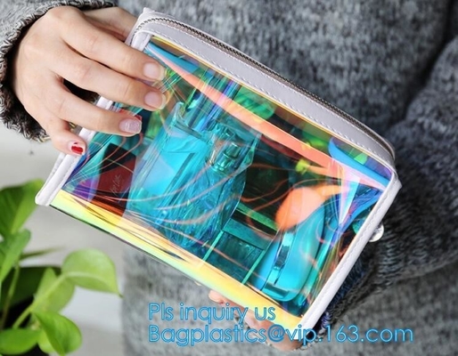 Bulk ladies travel pvc clear promotion make up bag, Toilet Towel Packaging Custom Clear Plastic PVC Travel Cosmetic Bag