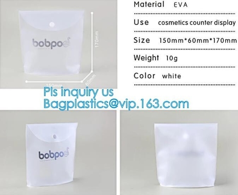 PVC Makeup bag Organiser Black Frosted translucence plastic pvc bag transparent bag, korean cosmetic bag makeup, handle