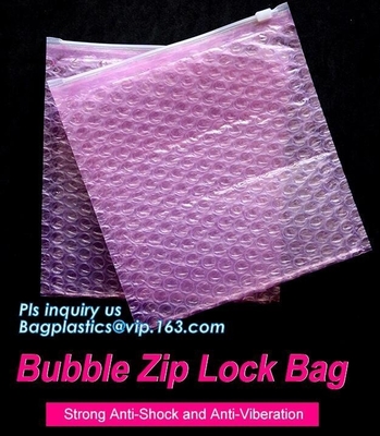 reusable air bubble stationery packaging bags envelope shock proof bag with slider zip lock for fragile articles, zip