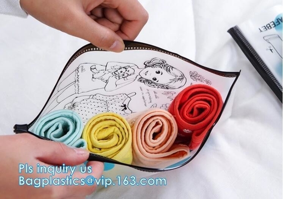 plastic slider zipper bags for clothing packaging, Poly Plastic Flat Garment Zipper Packaging Slider Bag, transparent ca