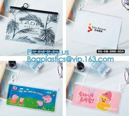 Transparent Sundry Kit PVC Cosmetic Bag, Bag with Plastic Zipper and Slider Wash bag, slider lock zip pouch travel cosme