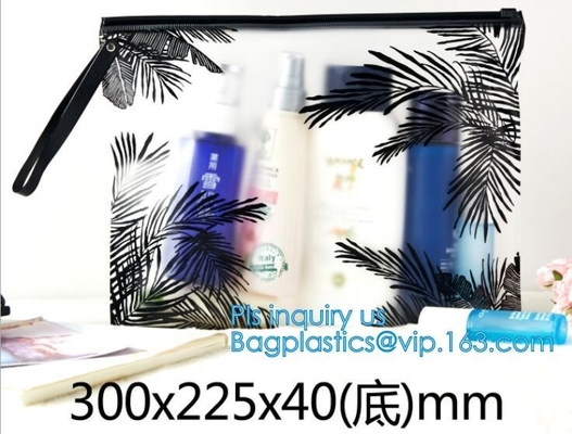 Transparent Sundry Kit PVC Cosmetic Bag, Bag with Plastic Zipper and Slider Wash bag, slider lock zip pouch travel cosme