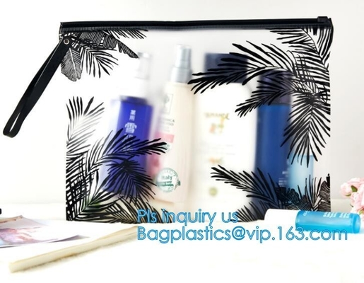 slider LDPE A5 plastic document bag, Zipper slider clear custom undergarment packaging bag, Frosted PVC Swimwear Packing