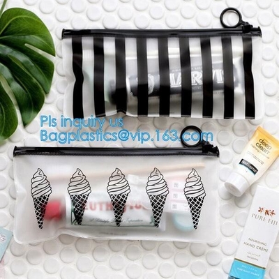 PVC transprent slider bag for packing underwear, Frosted Zip lockkk bag EVA PVC hanger bag for clothes, EVA frost drawstrin