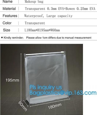 plastic A4 file bag document bag, children traveling EVA bag, resealable slider clothes packing, slider zip lock with ho