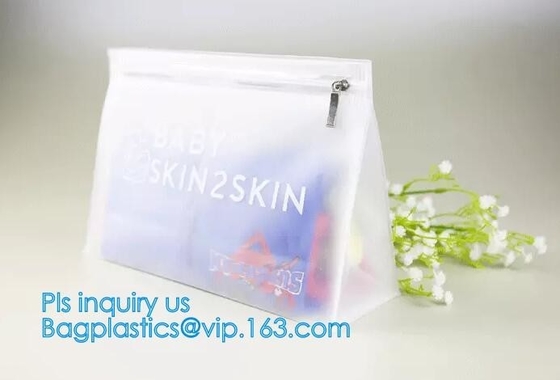 Zip lockkk slider bags for pencils pens, PVC Cosmetic Packaging Bags with Slide Zipper, eco friendly customized slider zipl