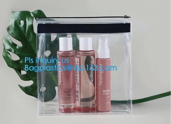 fashion thick clear retail custom printed pvc slider zipper bag, mini plastic zipper cosmetic slider zip bags with print