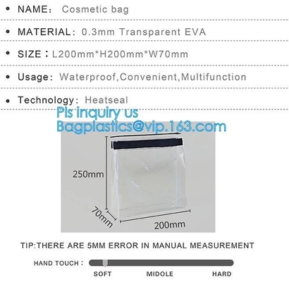 fashion thick clear retail custom printed pvc slider zipper bag, mini plastic zipper cosmetic slider zip bags with print