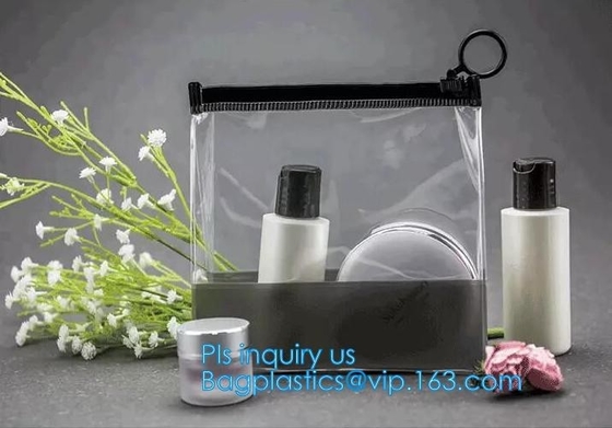 reusable premium quality slider zipper cosmetic toothbrush pvc bags, Custom logo pvc frosted vinyl slider zipper bag