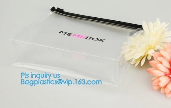 reusable premium quality slider zipper cosmetic toothbrush pvc bags, Custom logo pvc frosted vinyl slider zipper bag