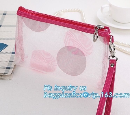 gift promotional hot Selling low price special purpose man women mesh cosmetic bag purse, Women mesh Make Up Bag Cosmeti