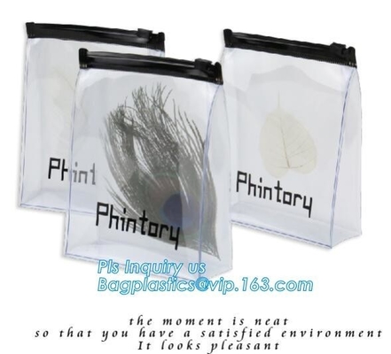 eco-friendly clear vinvyl pvc slider zip bags Zip lockkk bag, slider zipper bag plastic bag with zipper/pvc zipper lock sli