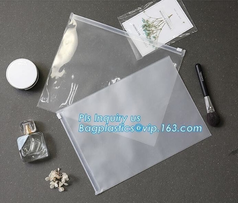 plastic zipper bag with hang holes & slider, Slider Zipper PVC Pouch Clear Vinyl PVC Zip lockkk Bag, Slider Zipper Packing