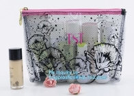 swimwear PVC vinyl Bag with slider zipper, Cosmetic Pouch good quality with zipper packing bag, slider button pvc transp