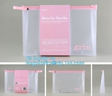 Portable Clear PVC Slider Zipper Cosmetic Makeup Bag, Water proof slider pvc toiletry bag vinyl beachwear cosmetic bag