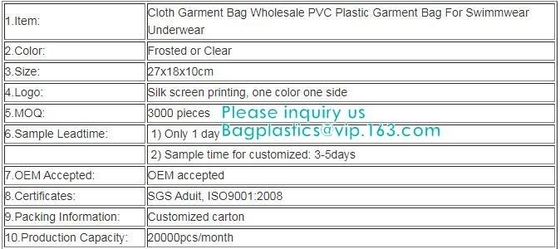 Environmental Material Customized EVA PVC CPE Frosted Slider Bag Zipper Bag, Slider Zipper Pouch