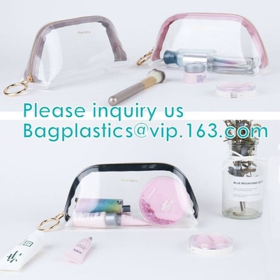 cylinder zip PVC tube bag with hang hook for storage underwear portable PVC makeup bags, Plastic Tube Cylindrical PVC pa