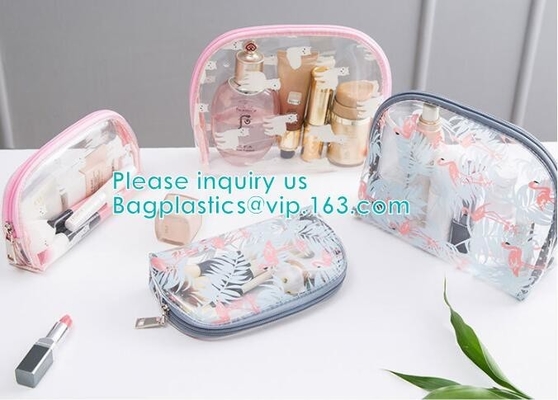 Travel Luggage Pouch Custom Clear Transparent PVC Travel Toiletry Bag Make Up Cosmetic Bag,Vinyl Wash Beauty Cosmetic Tr