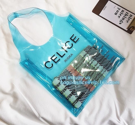 top pvc handle bag, Beach Tote waterpoof Bag Pvc Handle Bags, biodegradable PVC shopping bags die cut handle bag with lo