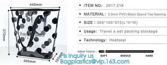 stationery packaging clear pvc handle bag, bag handle pvc beach bag for beach leisure, Handle PVC Bag With Button