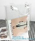 Eco-friendly washable kraft paper with PVC handle bag for women, Die cut handle soft PVC packaging bags for tool, handy
