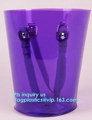 Folding Foldable Bucket Barrel, Waterproof PVC Folding Bucket, PVC Bucket, Round Bucket with Handle Clear PVC Plastics B