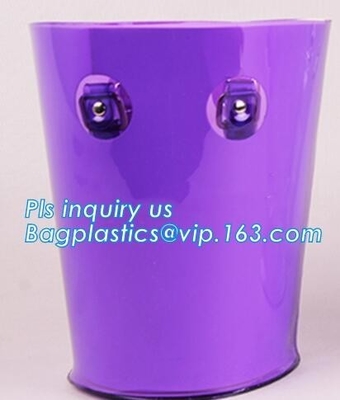 Folding Foldable Bucket Barrel, Waterproof PVC Folding Bucket, PVC Bucket, Round Bucket with Handle Clear PVC Plastics B