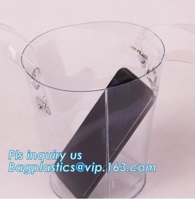 Folding Foldable Bucket Barrel, Waterproof PVC Folding Bucket, PVC Bucket, Round Bucket with Handle Clear PVC Plastics B