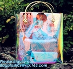 neon laser shopping beach bag tote bag, Summer PVC Beach Handbag Neon Colored Beach Bags, transparent beach bag women's