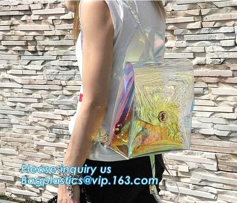 Fashion Women Neon Color Transparent Backpack, Transparent Clear Neon PVC Backpack, Neon PU Clear Backpack New Custom Tr