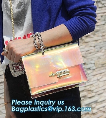 Beach Clear PVC Shoulder Bag DIY Transparent Clutch Tote Bag, candy jelly bag transparent clear pvc handbag shoulder cro