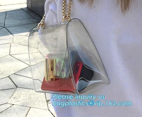 Waterproof Tote Bag for Teen Fashion And Classy woman, Durable Clear Pvc Zipper Bag Backpack For Best Price, PVC Shoulde