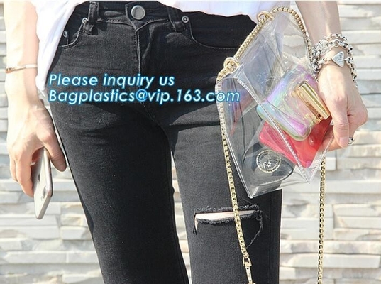 Sling Shoulder Clear PVC Crossbody Bag, PVC hand bag Asia Ladies Shoulder Bag, Shoulder Tote Pouch Clear PVC Beach Bag W