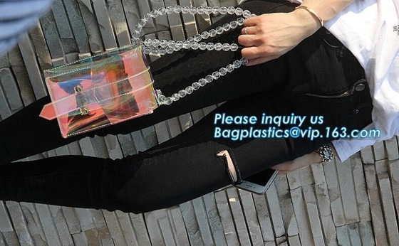 women's wallets small shoulder messenger bag with metal chain strip, Zipper Wallet Multicolor Purse, waterproof mobile c