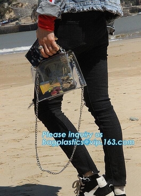 Chain Bag Cute Girl's Clear PVC Transparent Sling Hobo Handbag, PVC Women Handbag, PVC Beach Bag handbag/Fashion women h
