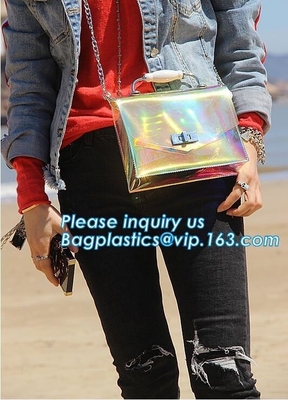 Chain Bag Cute Girl's Clear PVC Transparent Sling Hobo Handbag, PVC Women Handbag, PVC Beach Bag handbag/Fashion women h