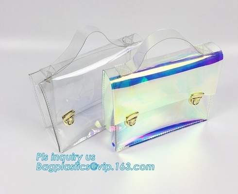 summer laser pvc shopping bag fashion transparent PVC tote handbag, Promotional cheap clear ladies fashion pvc plastic H