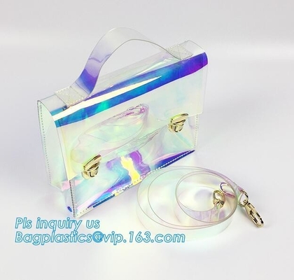 summer laser pvc shopping bag fashion transparent PVC tote handbag, Promotional cheap clear ladies fashion pvc plastic H